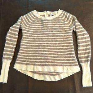 Cashmere sweater. Brown and beige stripes.